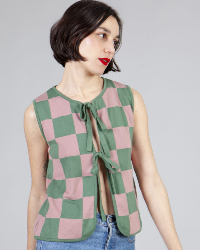 chaleco plaid green - Imagen 5