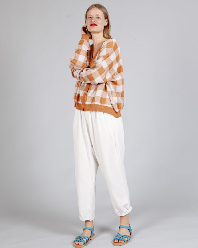 CHAQUETA  VICHY CARAMELO - Imagen 4