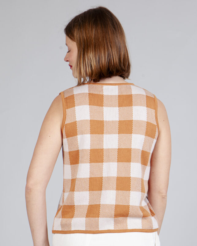 CHALECO VICHY CARAMELO - Imagen 3