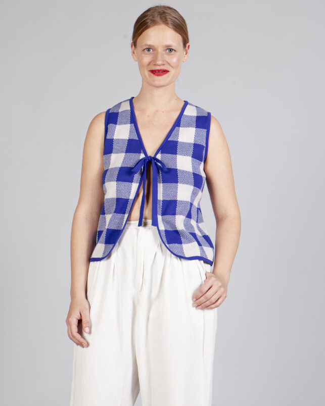 CHALECO VICHY COBALTO - Imagen 3