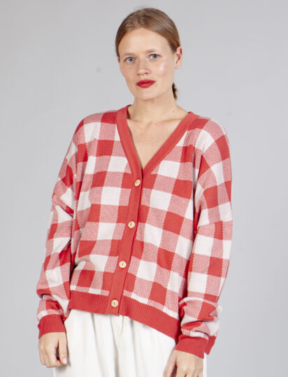CHAQUETA VICHY CORAL