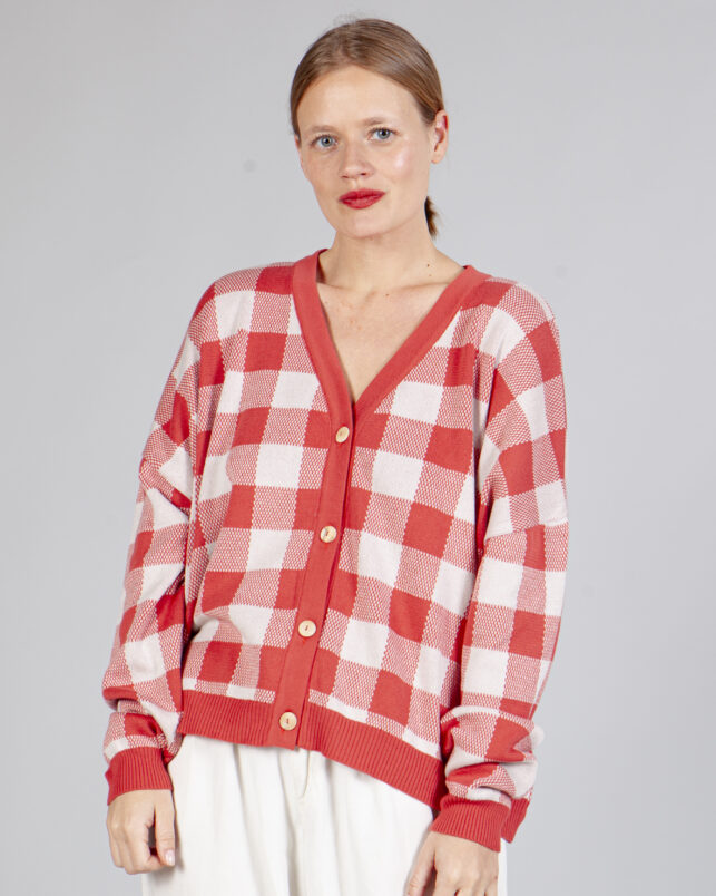 CHAQUETA VICHY CORAL