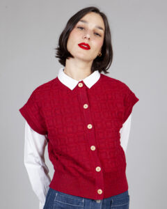 chaleco sencillo burgundy