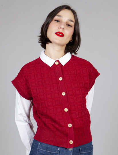 chaleco sencillo burgundy