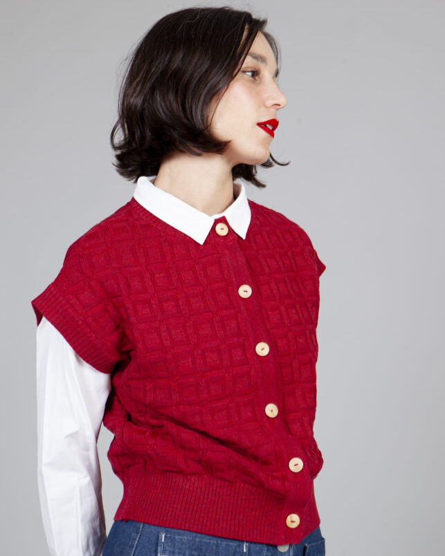 chaleco sencillo burgundy - Imagen 2