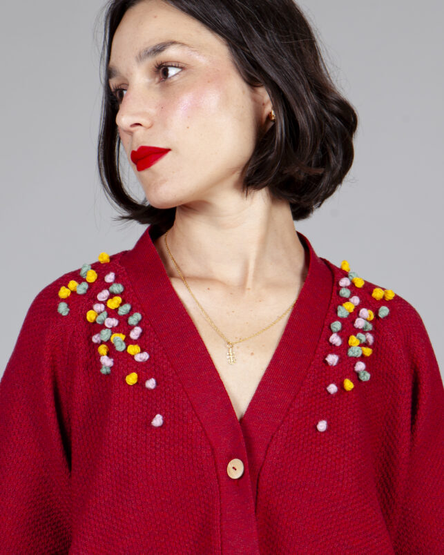 Chaqueta hilo burgundy - Imagen 4