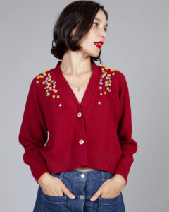 Chaqueta hilo burgundy