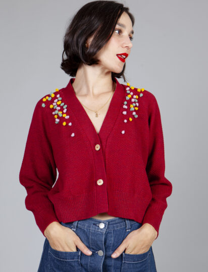 Chaqueta hilo burgundy