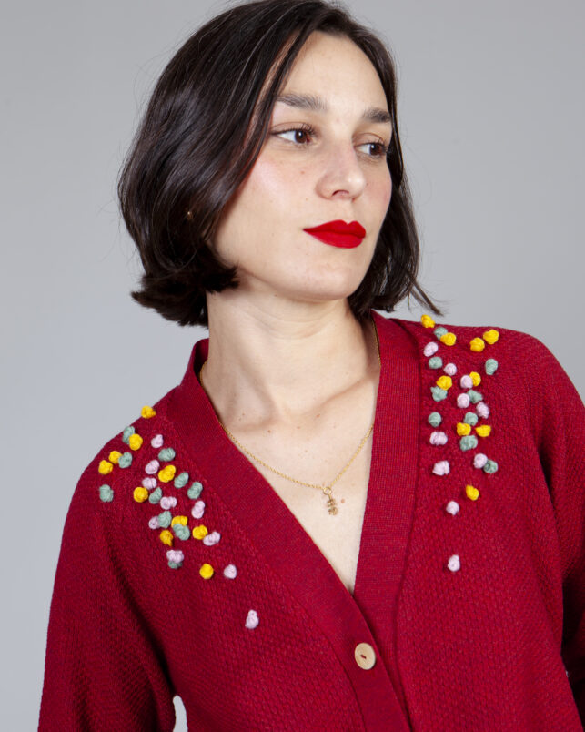 Chaqueta hilo burgundy - Imagen 3