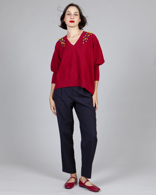 Chaqueta hilo burgundy - Imagen 7