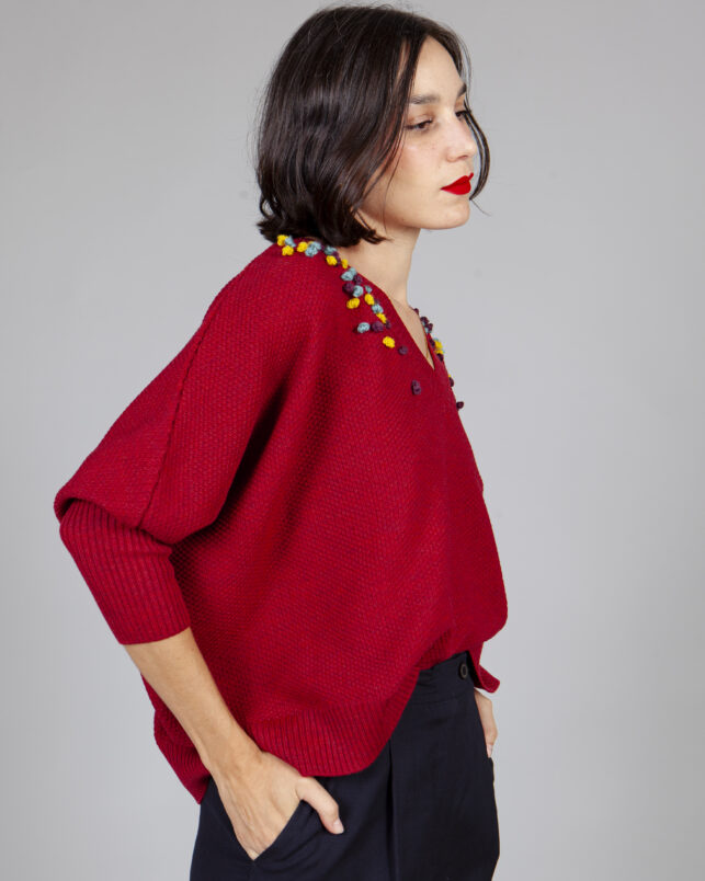 Chaqueta hilo burgundy - Imagen 2