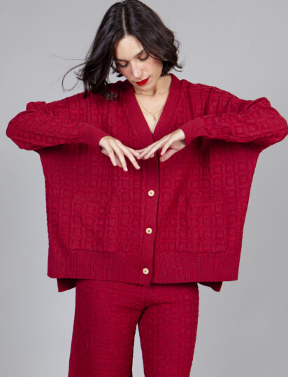 Cardigan sencillo burgundy