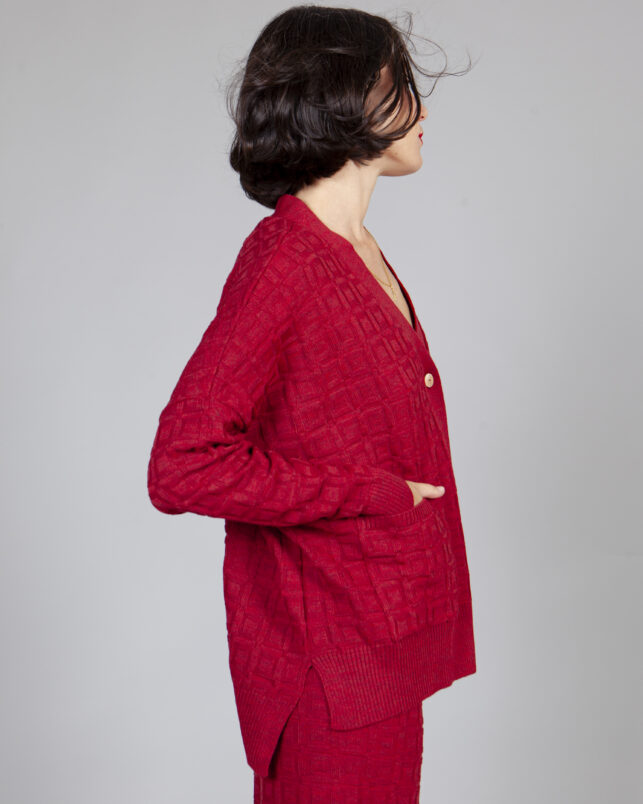 Cardigan sencillo burgundy - Imagen 2