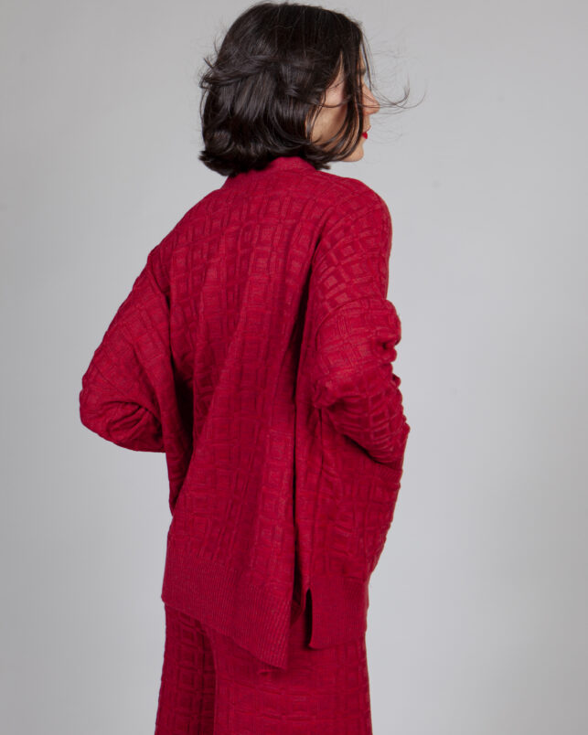 Cardigan sencillo burgundy - Imagen 3