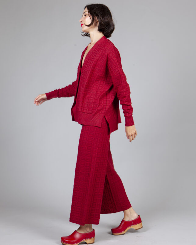 pantalón sencillo burgundy - Imagen 3