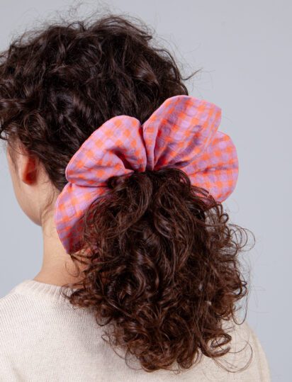 scrunchie vichy rosa