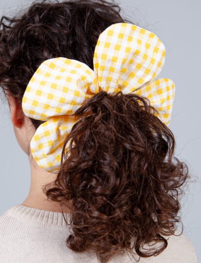 scrunchie vichy amarillo