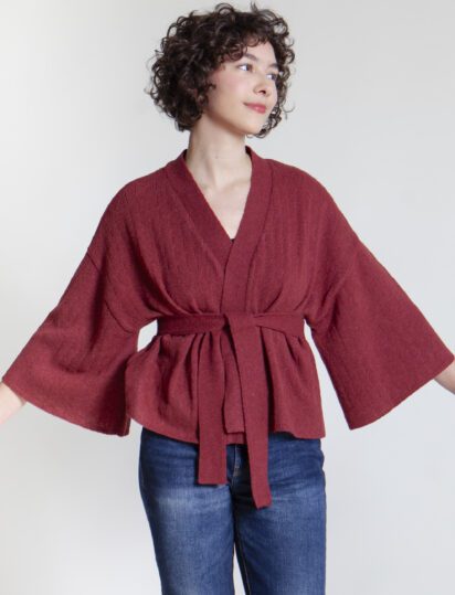 kimono burgundy