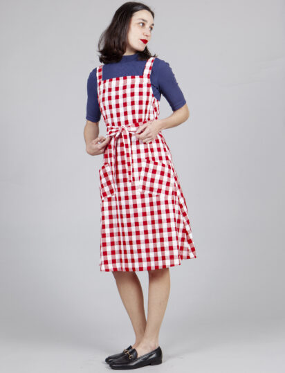 vestido delantal vichy rojo